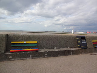 The benches put in by the Wirral Older Peoples Parliament fit perfectly in the space on the sea wall. As do the litter bins The benches put in by the Wirral Older Peoples Parliament fit perfectly in the space on the sea wall. As do the litter bins