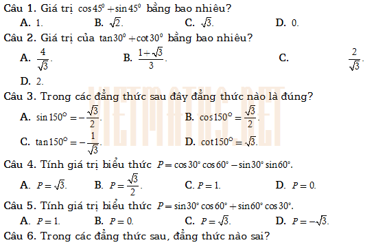 Trac nghiem tich vo huong hai vec to va ung dung Thay Khanh phan 1