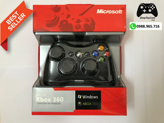Tay Cầm Xbox 360 Có Dây Chĩnh Hãng Chơi Game Tối Ưu Cho PC / FO3 / FO4