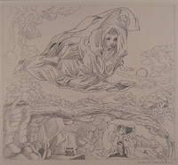 A pencil sketch of the same image.
