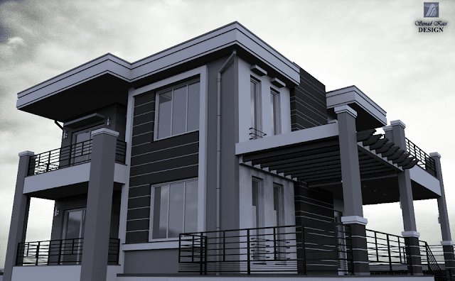 Desain rumah mewah minimalis modern 2 lantai Desain rumah mewah minimalis modern 2 lantai