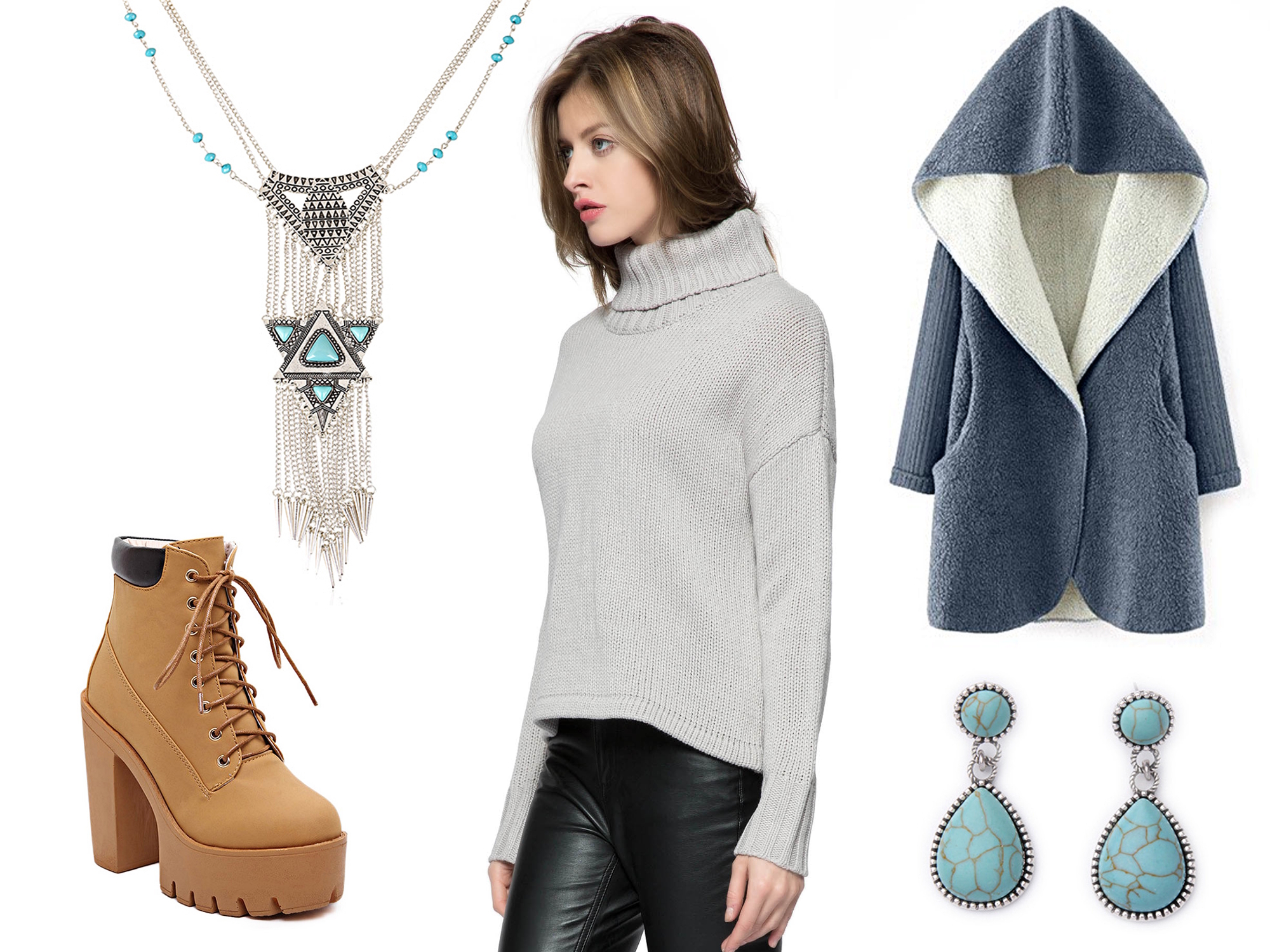 fashion collage with the winter top trends in fashion
