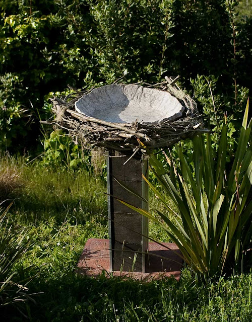 Bird In Everything Concrete Leaf Bird Bath