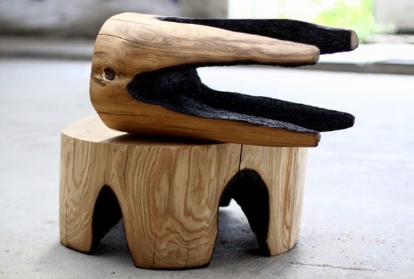 Purist design furniture made of wood