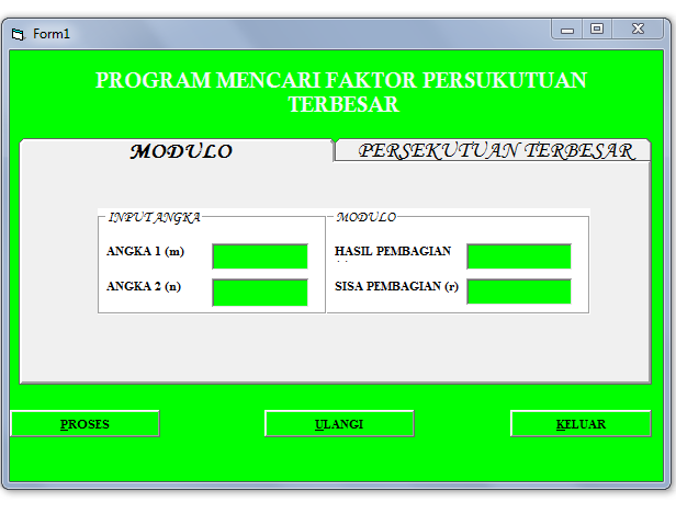 tugas IT: PROGRAM MODULO MENGGUNAKAN VISUAL BASIC 6.0
