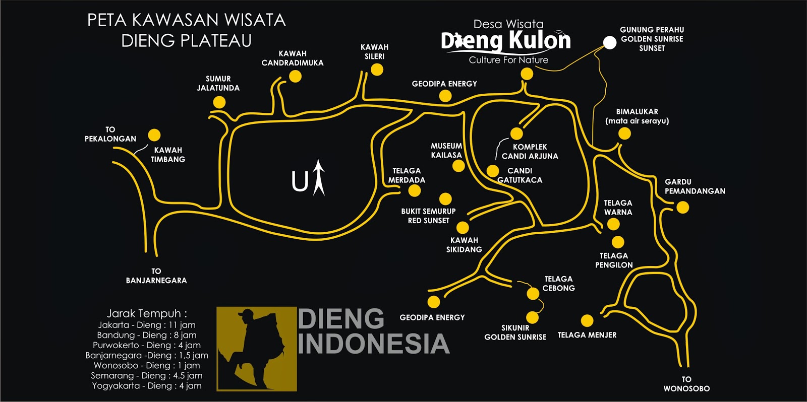 Peta Wisata Dieng Indonesia