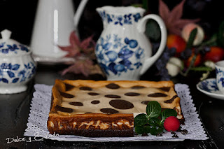 Tarta de Queso con Lunares de Chocolate