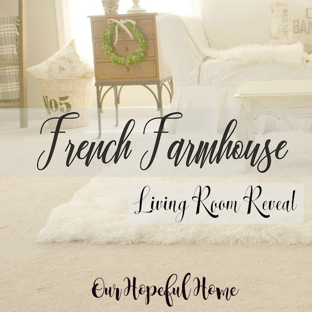 French farmhouse living room budget thrifted estate sale decor