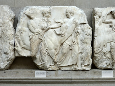 Some of the Parthenon marbles in the British Museum (2014)