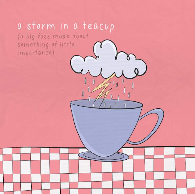 English is FUNtastic English Idioms and their meanings «A storm in a