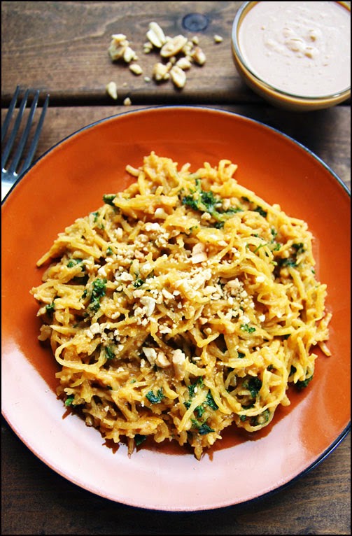 Lauras Blog Thai Peanut Sauce Spaghetti Squash