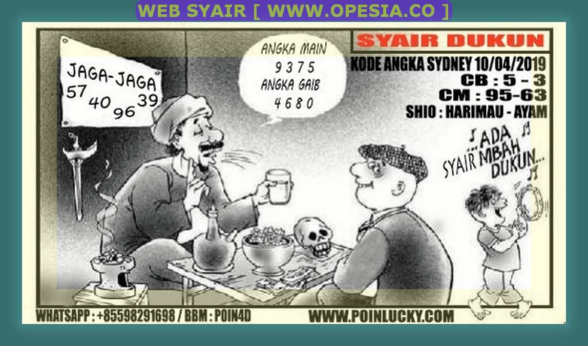 Syair Sdy Rabu 10 April 2019 Opesia Official