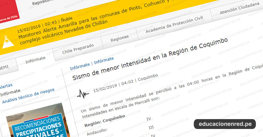 Temblor en Chile de Magnitud 4.4 y Alerta de Tsunami (Hoy Viernes 15 Febrero 2019) Sismo - Terremoto - Epicentro - Coquimbo - Andacollo - La Higuera - Ovalle - La Serena - ONEMI - www.onemi.cl Temblor en Chile de Magnitud 4.4 y Alerta de Tsunami (Hoy Viernes 15 Febrero 2019) Sismo - Terremoto - Epicentro - Coquimbo - Andacollo - La Higuera - Ovalle - La Serena - ONEMI - www.onemi.cl