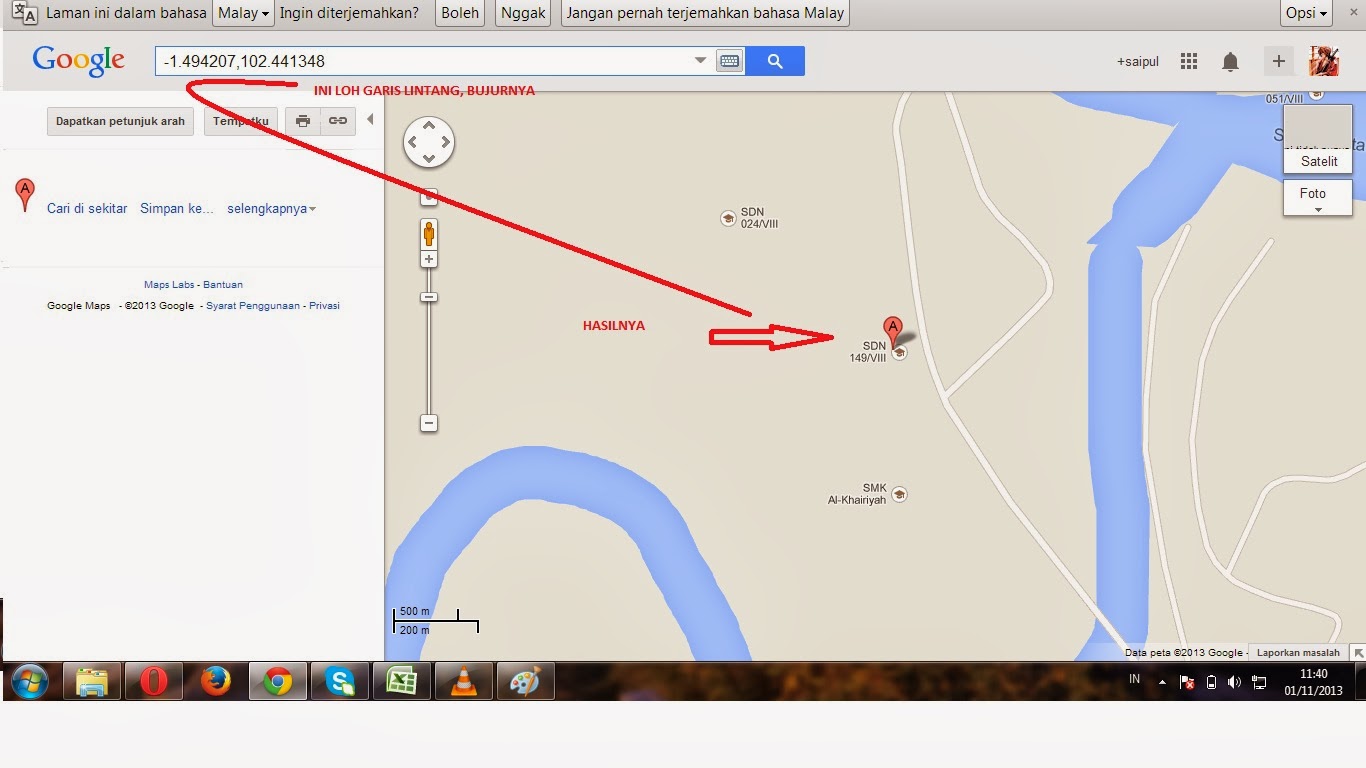 Cara Mencari Garis Lintang Pada Google Maps untuk dapodikdas 2013
