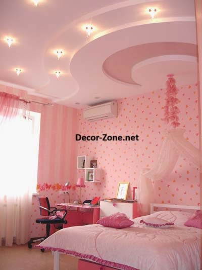 bedroom ceiling designs with ceiling lights for girl's room