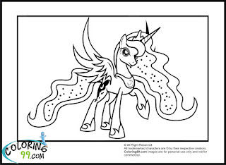 Princess Luna is spreading her wings coloring pages