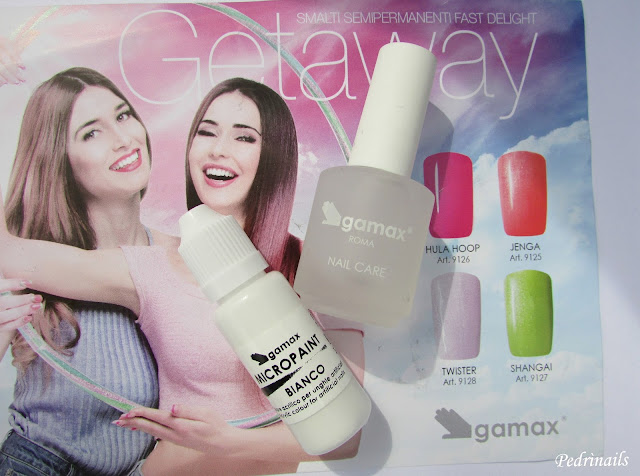 Gamax Micropaint Bianco, Gamax Nail care Hardener - photo © Pedrìnails