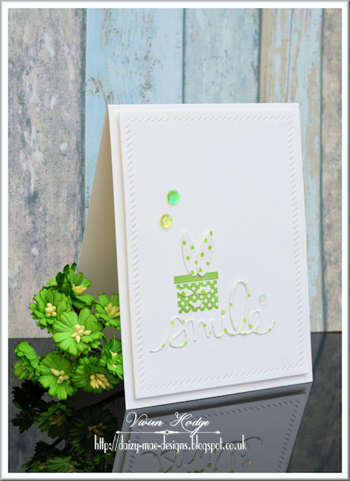 Green Spotty card Green, spots, smile, CAS