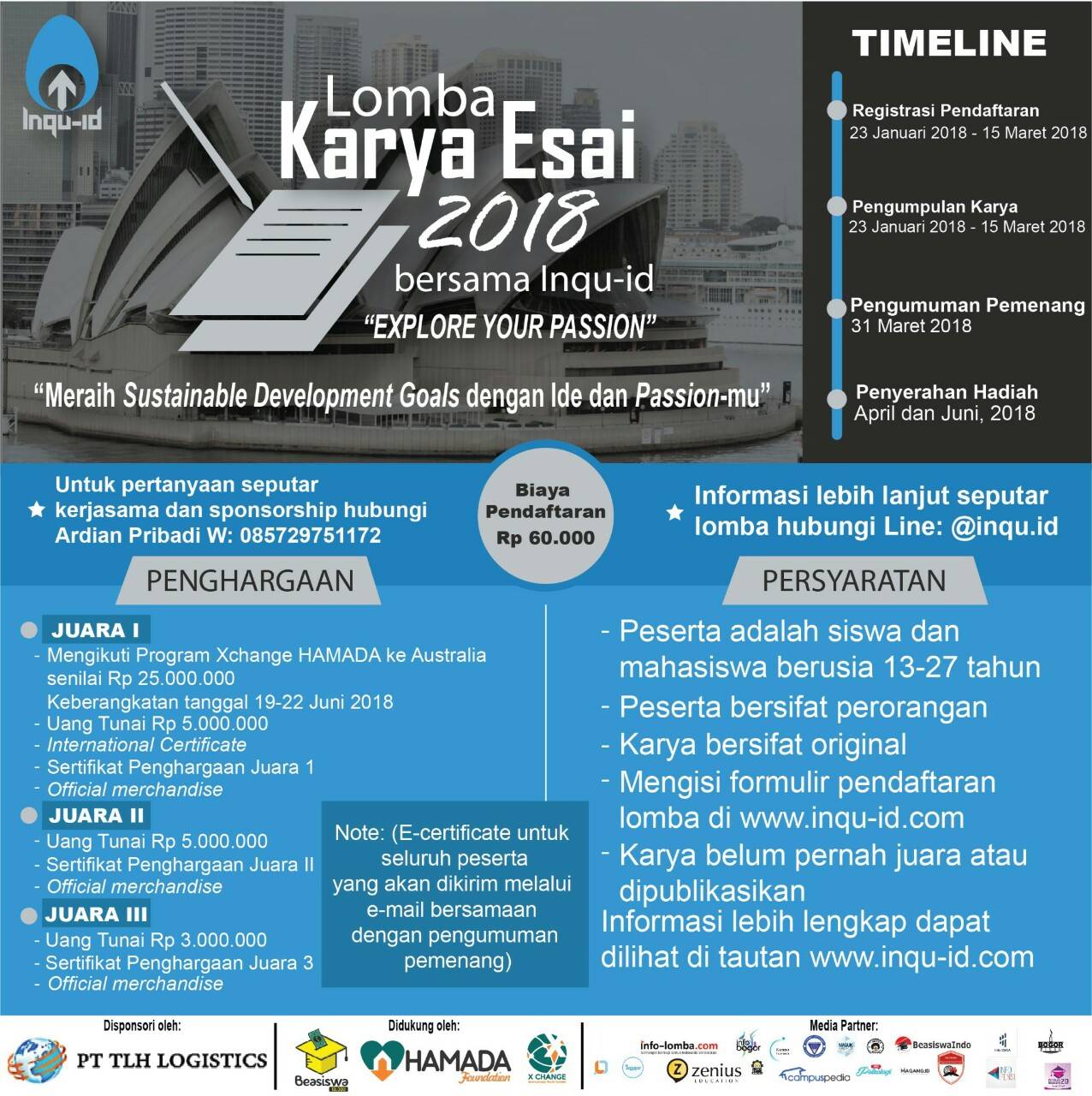 Lomba Menulis Essay Nasional 2018 Bersama Inqu Id Hadiah Ke Australia Info Lomba 2021 Terbaru