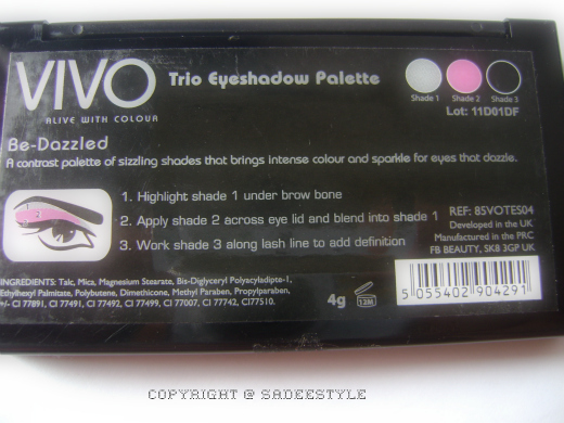 VIVO Trio Eyeshadow Palette Be-Dazzle