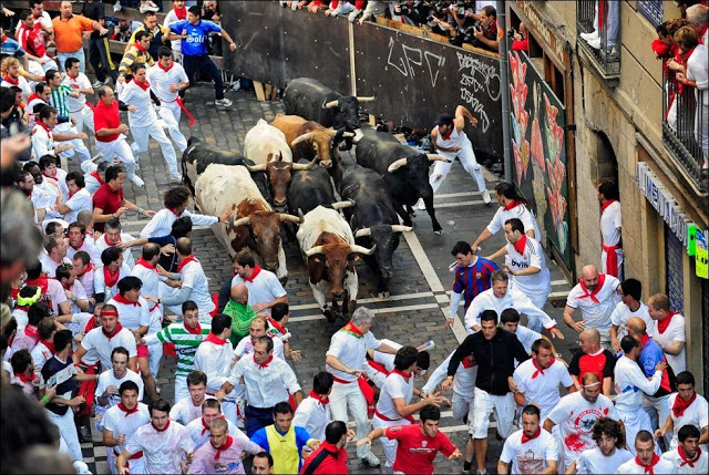 Running with Bulls in Spain