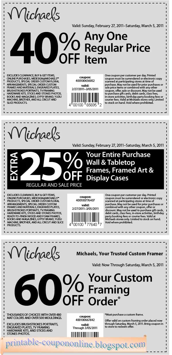 Past Michaels Coupon Codes Like Michaels coupons? Try these...