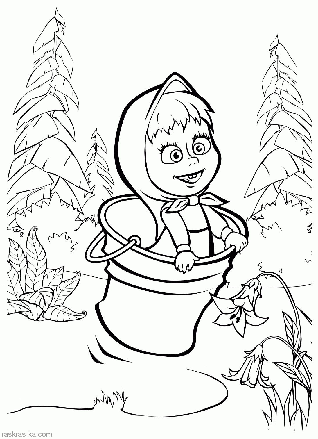 Aprende Brincando Desenhos da Masha e o Urso para Colorir