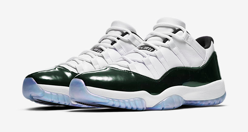 jordan 11 emerald on feet