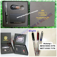 Gift Set isi Pulpen Metal, Gantungan Kunci dan Tempat Kartu Nama Kulit, giftset 3 IN 1 LEATHER GIFT SET PLUS, Merchandise Gift Set 3in1, Bingkisan hadiah gimmick untuk perusahaan