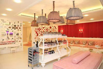 World's First Hello Kitty Spa In Dubai - beauty products and massage bed
