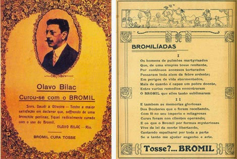 Propaganda do Bromil com Olavo Bilac nos anos 20.