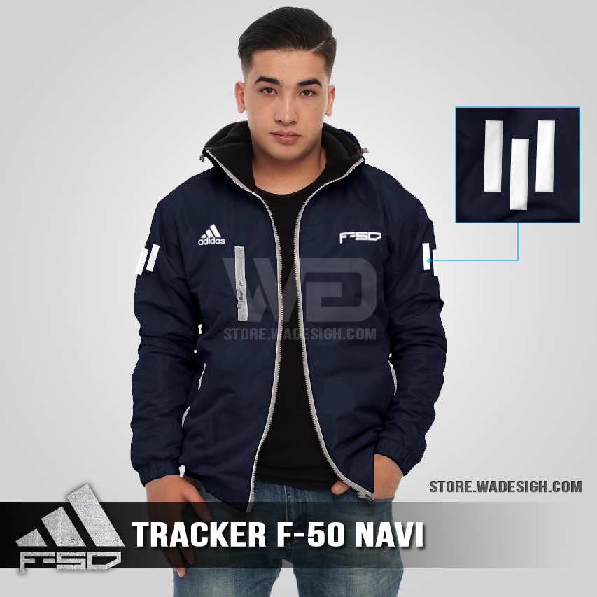 Jaket Tracker Waterproof Adidas F-50 Navi