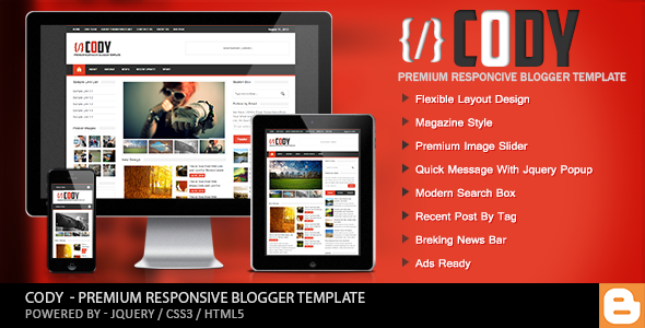Cody - Responsive Magazine Premium Blogger Template