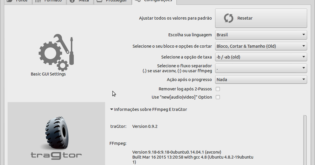 TraGtor, interface gráfica para o ffmpeg ~ NoobLinux