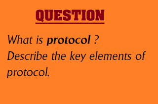 What is protocol? Describe the key elements of protocol. - M.M.R cse