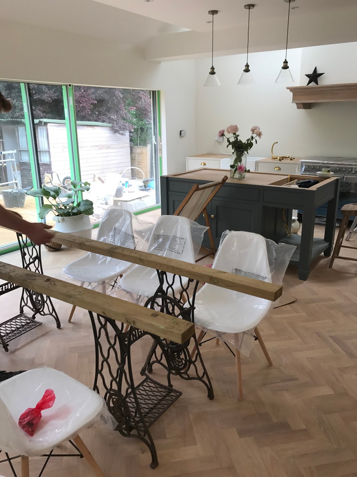 Makeover A Dining Table Made From Scaffold Boards Roses and Rolltops