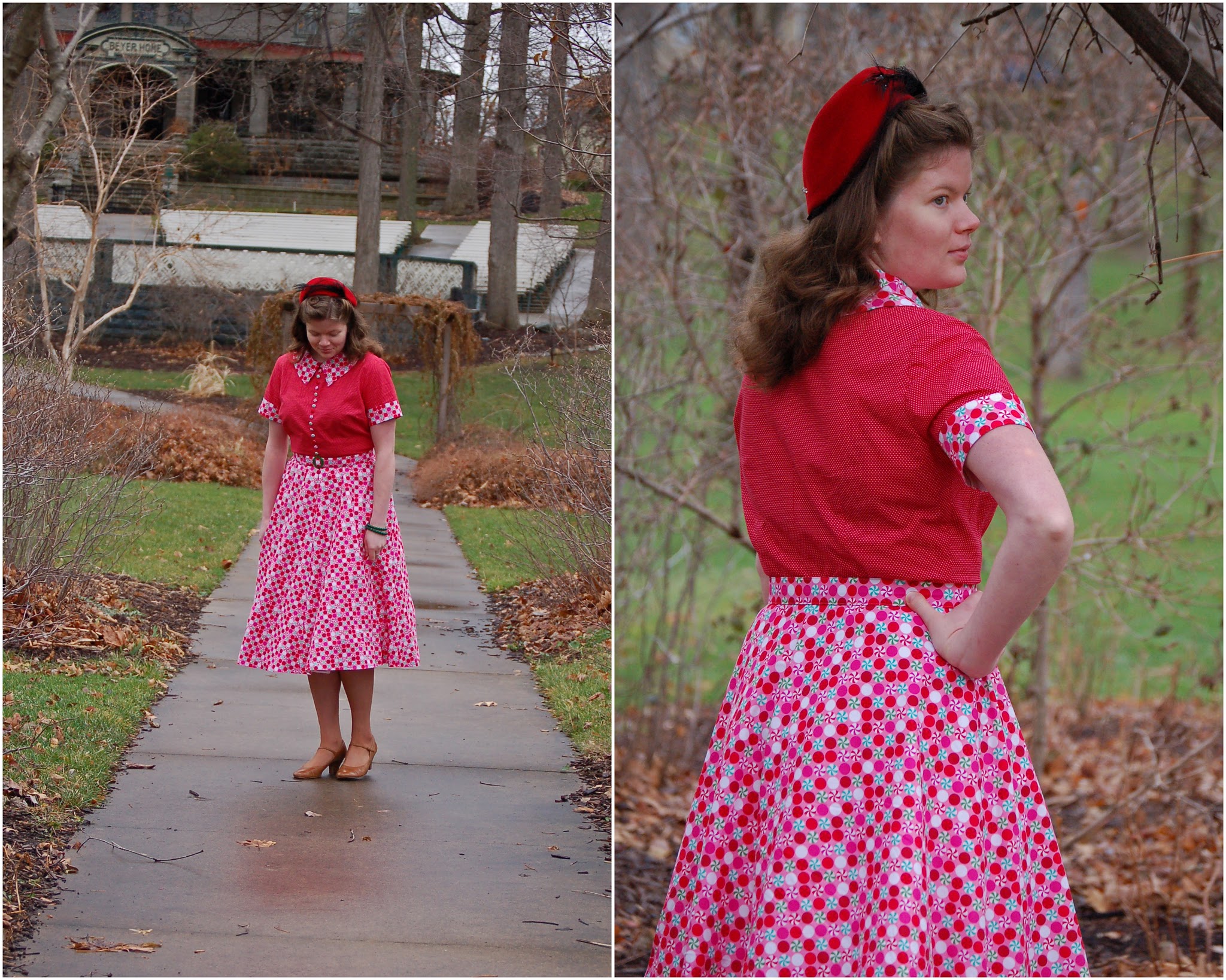 Dolly Creates: • 1950s Peppermint Dot Christmas Dress