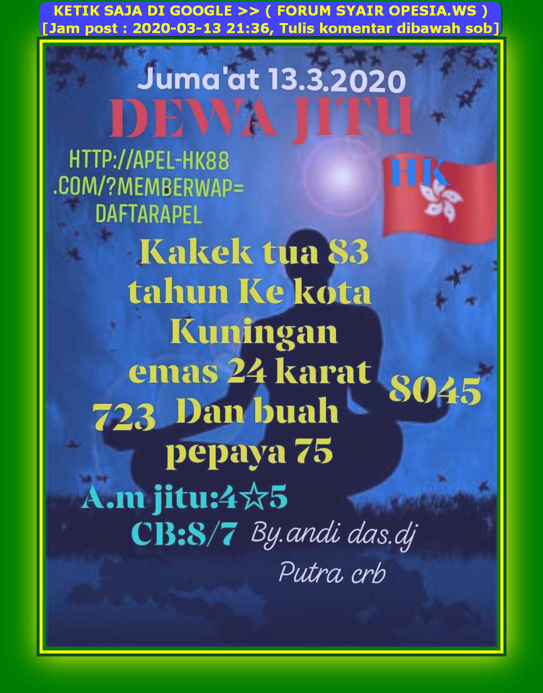Togl Hk Mlm Ini / Prediksi hk mlm ini rabu 11 maret 2020
