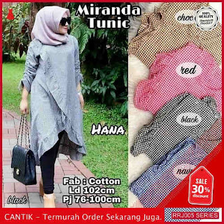 Jual RRJ005A192 Atasan Muslim Wanita Katun Miranda Tunik BMGShop