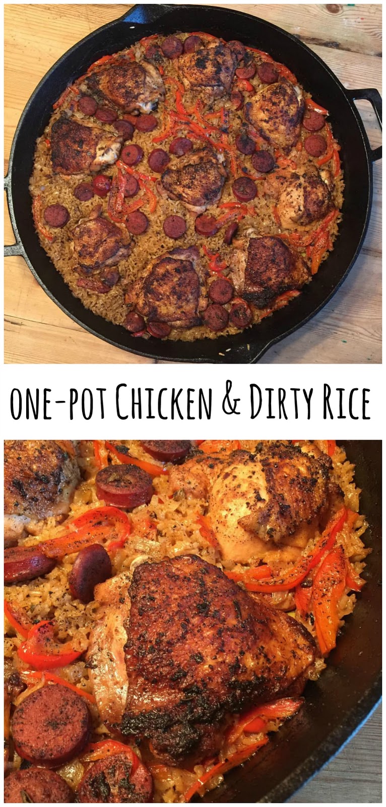 Recipe "Dirty" Rice with Chicken and Andouille Sausage {a onepot