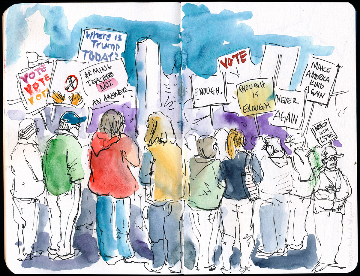 March For Our Lives | Urban Sketchers March For Our Lives