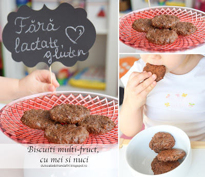 Biscuiti multi-fruct, cu mei si nuci (fara gluten si lactate)