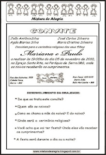 Convites em sala de aula, casamento Convites em sala de aula, casamento