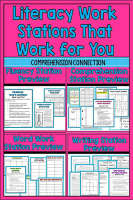 These *easy maintenance* work stations will keep your students focused on improving their literacy skills with easy to follow activities that reach the heart of literacy learning including word work, fluency, comprehension, and writing. These *easy maintenance* work stations will keep your students focused on improving their literacy skills with easy to follow activities that reach the heart of literacy learning including word work, fluency, comprehension, and writing.