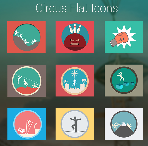 15 circus themed flat icons psd psdblast circus psd