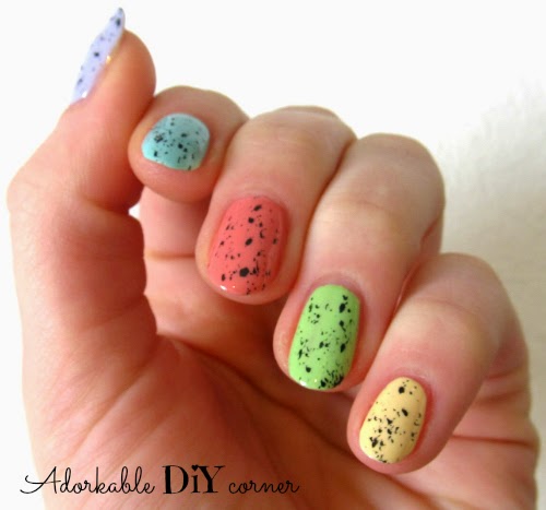 Adorkable DIY corner: * EASTER * nails with * TOOTHBRUSH