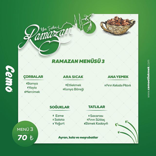 CEMO ETLİ EKMEK KONYA İFTAR MENÜLERİ Ne Kadara Yenir?