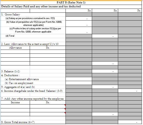 New Form No. 16 in Excel Formate with Annexure "A" & "B"