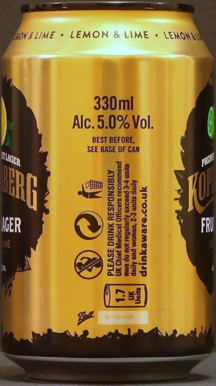 BurkBloggen Kopparberg Fruit Lager Lemon & Lime ny svensk exportburk