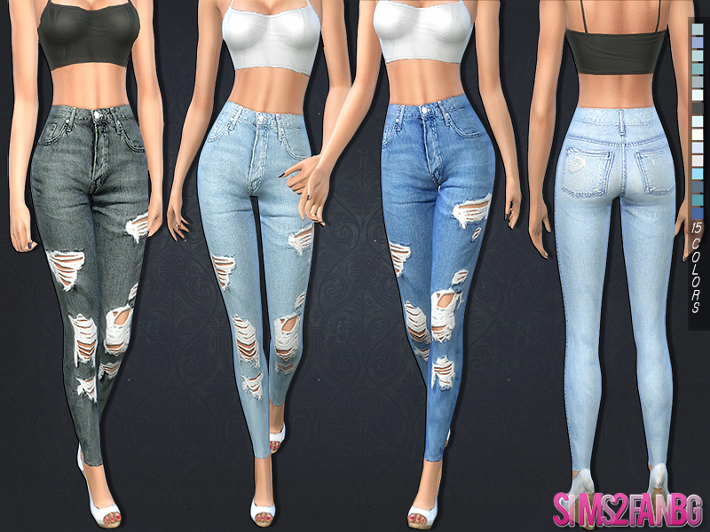 Sims 4 CC's - The Best: Ripped skinny jeans by sims2fanbg